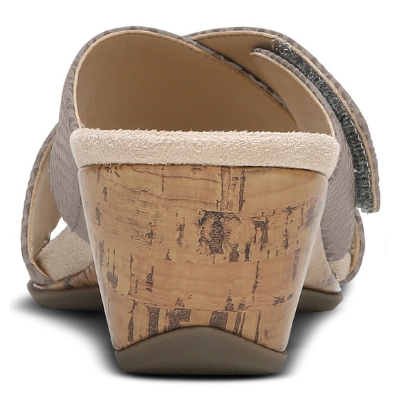 Vionic Cork Wedge 2” Heel Sandals Lizard Gray Size 8 - Picture 4 of 10
